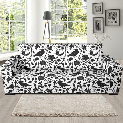 Crow Dark Floral Pattern Sofa Slipcover
