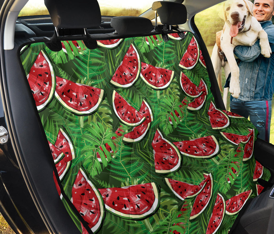 Watermelons Tropical Palm Leaves Pattern Background Dog Car Seat Covers