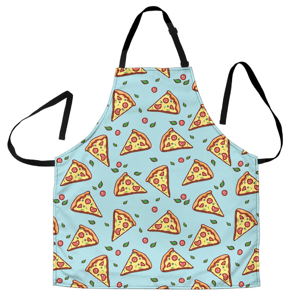 Hand Drawn Pizza Blue Background Adjustable Apron