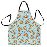 Hand Drawn Pizza Blue Background Adjustable Apron
