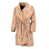 Engine Piston Cream Background Pattern Print Design 04 Men's Bathrobe