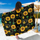 Sunflower Golden Polygonal Shapes Sarong