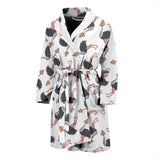 Ostrich Pattern Print Design 02 Men's Bathrobe