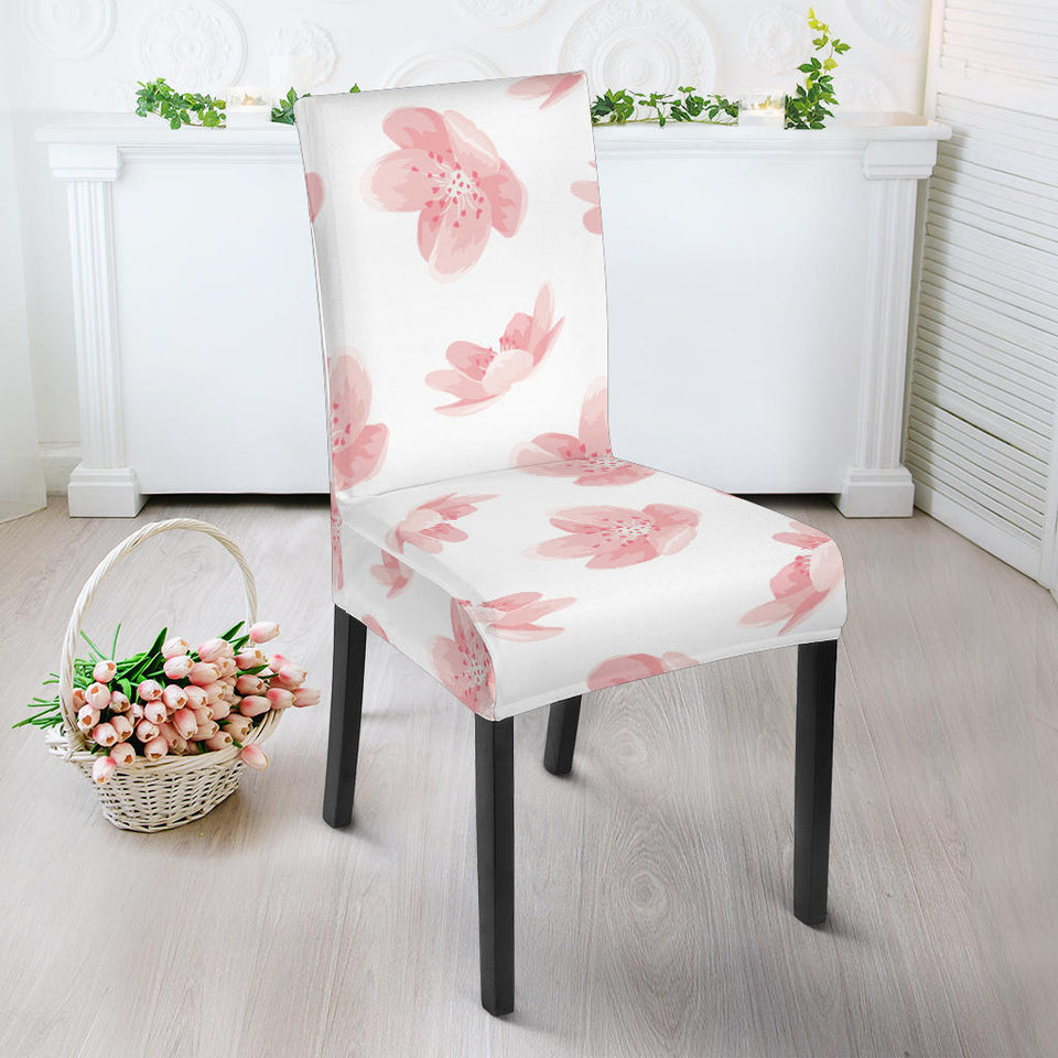 Pink Sakura Cherry Blossom Pattern Dining Chair Slipcover