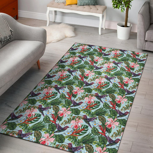 Hummingbird Pattern Print Design 05 Area Rug