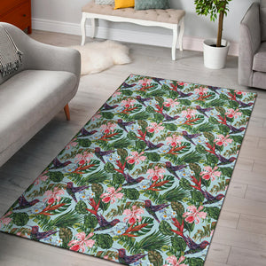 Hummingbird Pattern Print Design 05 Area Rug