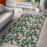 Hummingbird Pattern Print Design 05 Area Rug
