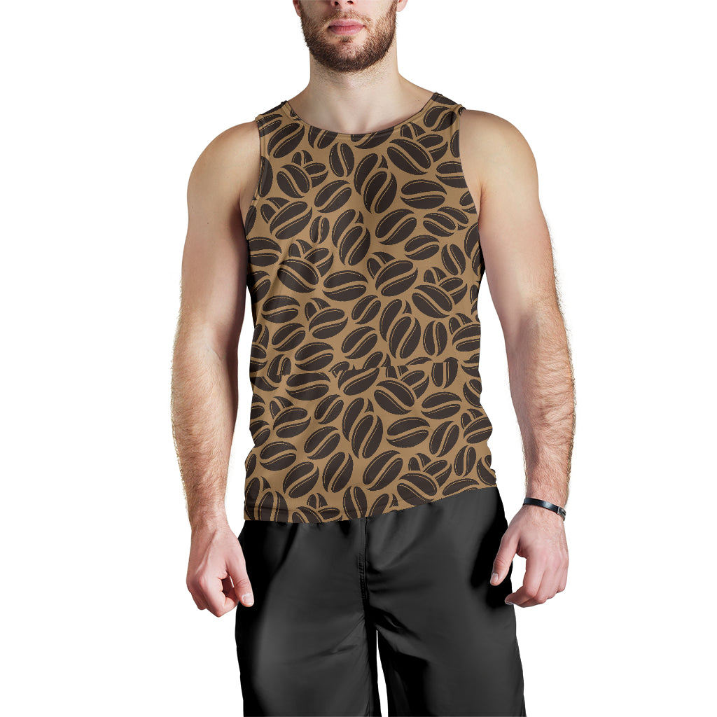 Coffee bean on brown background Men Tank Top