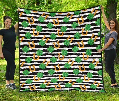 Horseshoes Pattern Print Design 01 Premium Quilt