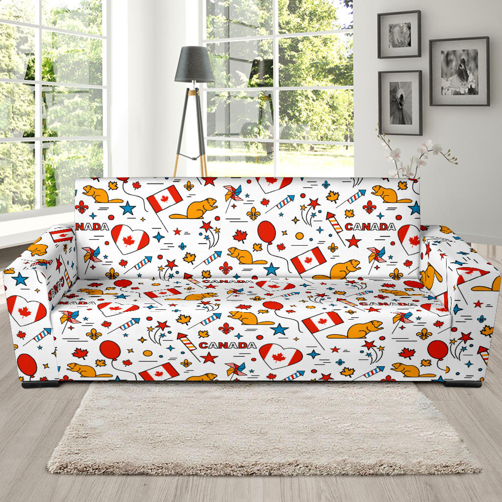 Canada Pattern Print Design 03 Sofa Slipcover
