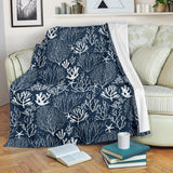 Coral Reef Pattern Print Design 05 Premium Blanket
