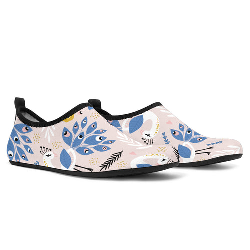 Cute Peacock Pattern Aqua Shoes