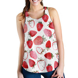watercolor hand drawn beautiful strawberry pattern Women Racerback Tank Top
