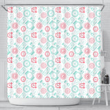 Clock Time Pattern Blackground Shower Curtain Fulfilled In US