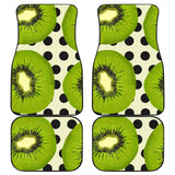 Kiwi Black Dot Background Front And Back Car Mats