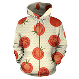 Tomato Dot Background Zip Up Hoodie