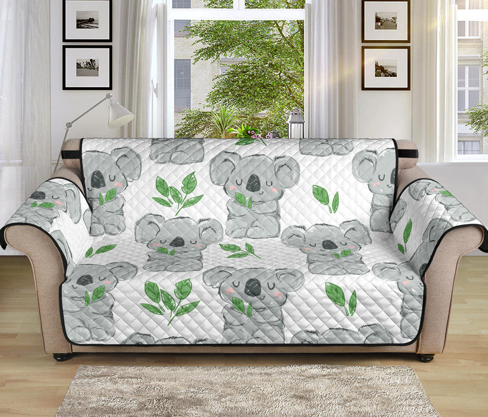 Hand drawn Koala leaves pattern Sofa Cover Protector