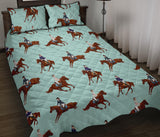 Horses running horses rider pattern Quilt Bed Set