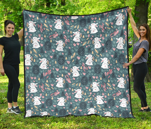 Cute Rabbit Pattern Premium Quilt