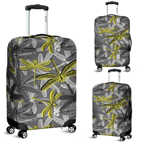 Hand Drawn Dragonfly Pattern Luggage Covers