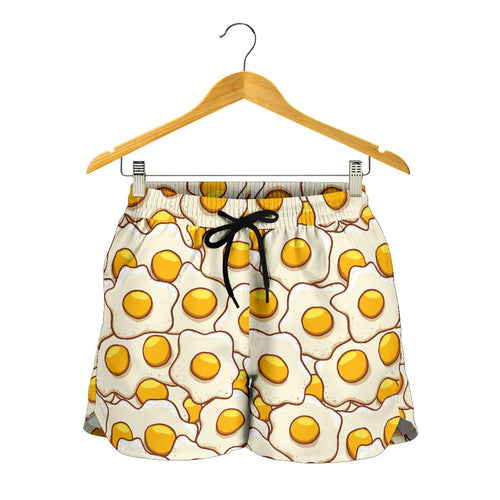 Fried Eggs Pattern Print Design 02 Women Shorts