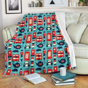 British Pattern Print Design 04 Premium Blanket