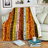 Egypt Hieroglyphics Pattern Print Design 01 Premium Blanket