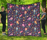 Beautiful Mermaid Fish Jellyfish Algae Other Marine World Premium Quilt
