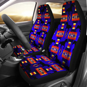 Seven Tribes Horse Blue Set Of 2 Car Seat Covers