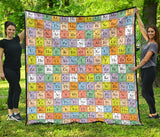 Chemistry Periodic Table Pattern Print Design 01 Premium Quilt