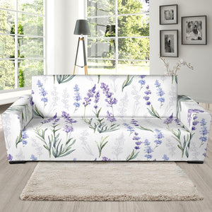 Hand Painting Watercolor Lavender Sofa Slipcover