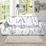 Hand Painting Watercolor Lavender Sofa Slipcover