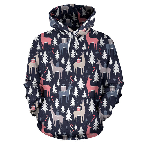 Deers Winter Christmas Pattern Men Women Pullover Hoodie
