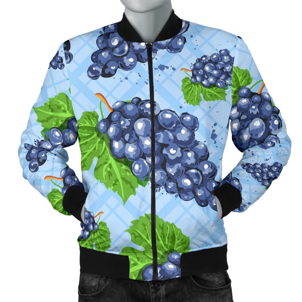 Watercolor Grape Pattern Men'S Bomber Jacket