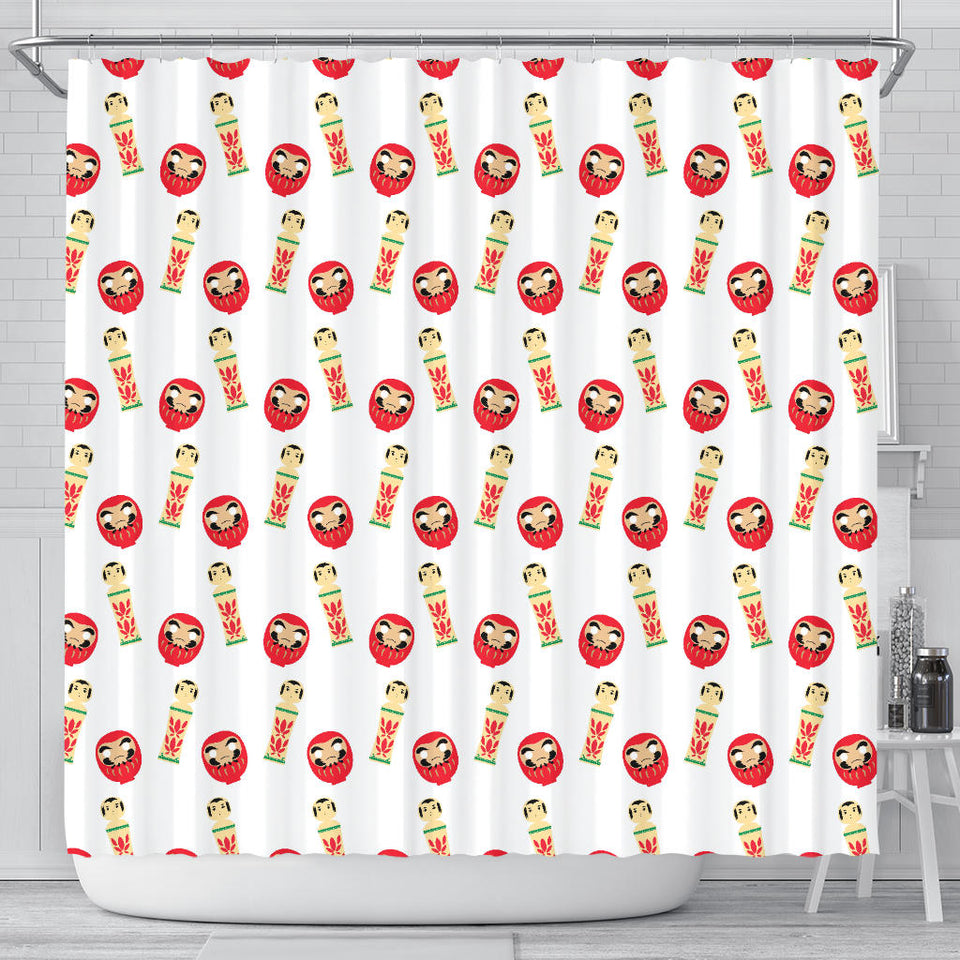 Daruma Japanese Wooden Doll Shower Curtain Fulfilled In US