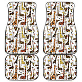 Giraffe Pattern Print Design 05 Front and Back Car Mats