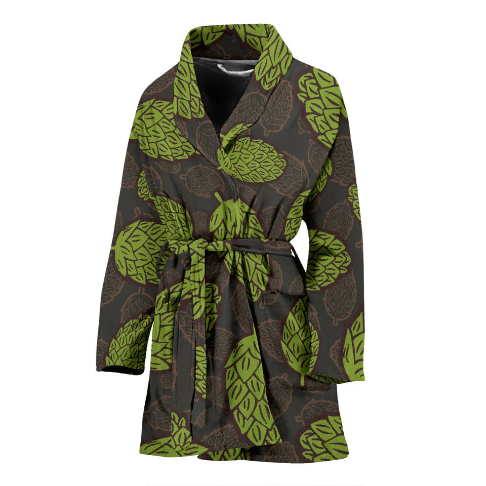 Hop Pattern Black Background Women'S Bathrobe