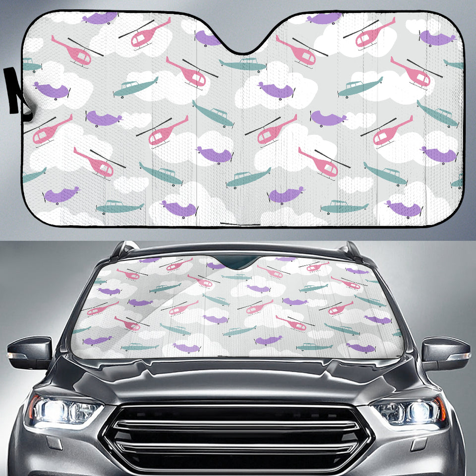 Helicopter Plane Pattern Car Sun Shade