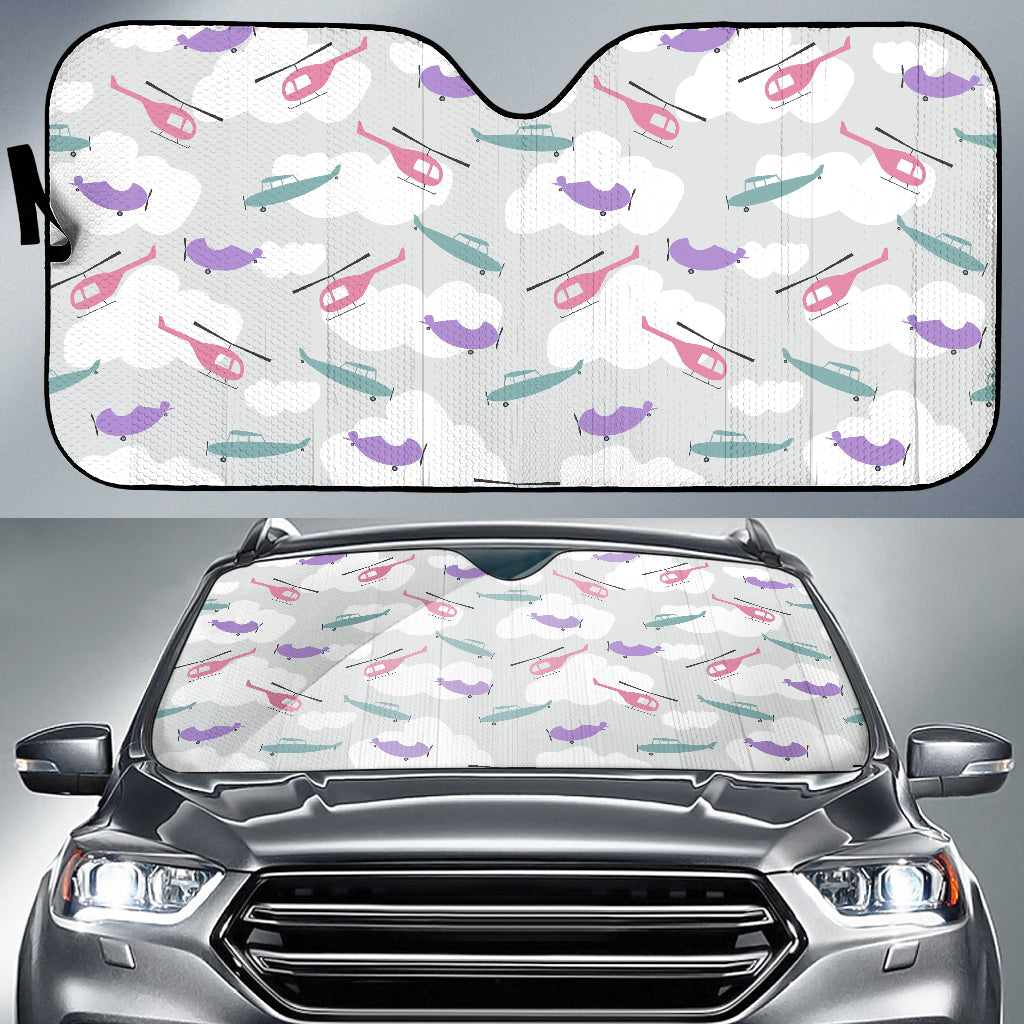 Helicopter Plane Pattern Car Sun Shade