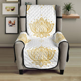 Gold Ornamental lotue waterlily symbol pattern Chair Cover Protector