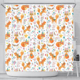 Cute Tribal Fox Pattern Shower Curtain Fulfilled In US