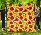 Pizza Texture Pattern Premium Quilt