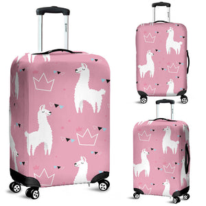 Llama Alpaca Pink Background Luggage Covers