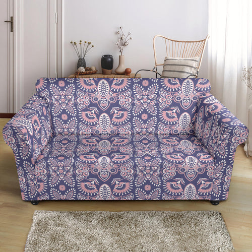 Indian Batik Style Pattern Loveseat Couch Slipcover