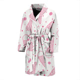 Hand Drawn Ice Cream Pattern Men'S Bathrobe