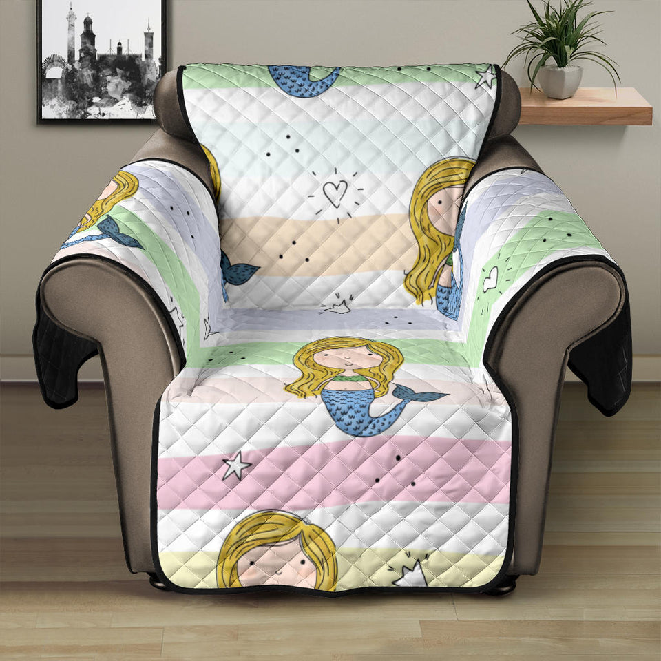 Cute hand drawn mermaid Recliner Cover Protector