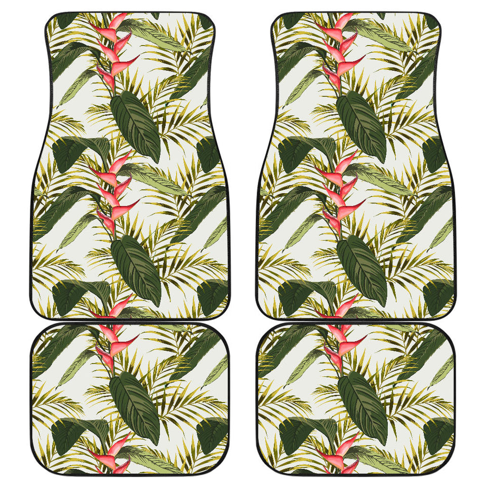 Heliconia Pattern Front And Back Car Mats