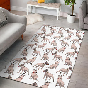 Bull Terrier Pattern Print Design 04 Area Rug