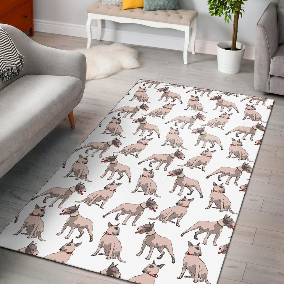 Bull Terrier Pattern Print Design 04 Area Rug
