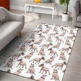 Bull Terrier Pattern Print Design 04 Area Rug
